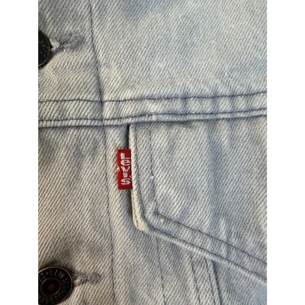 Vintage Levis 70506 0257 Denim Trucker Jacket 40 Grey Blue USA Made Workwear Men